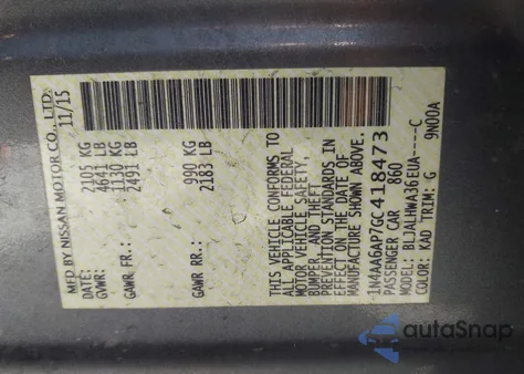 2016 Nissan Maxima 3.5 Platinum from USA, damaged, VIN 1N4AA6AP7GC418473